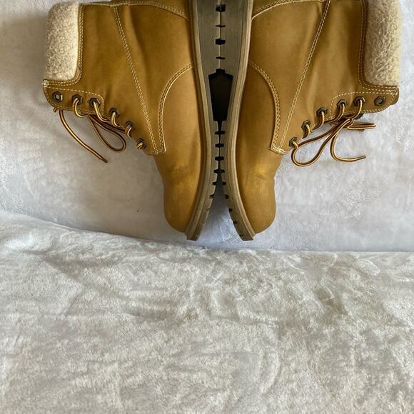 Esprit Tan Chunky Rugged Sole Faux Sherpa Lined Combat Boots Size 8 - Picture 3 of 5